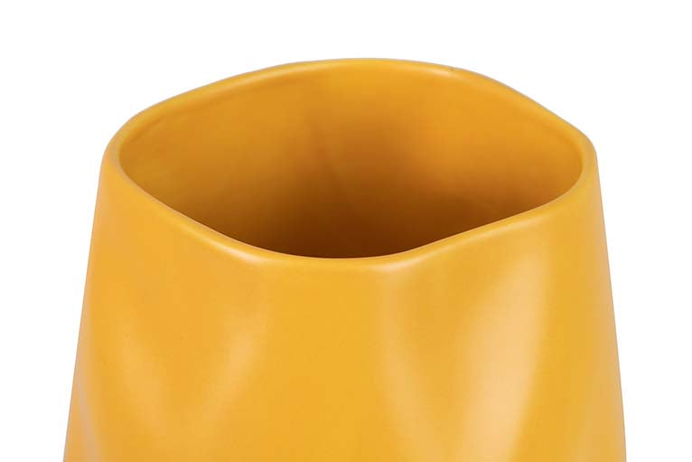 JARRON CERAMICA AMARILLO MATE 19x19x36 CM