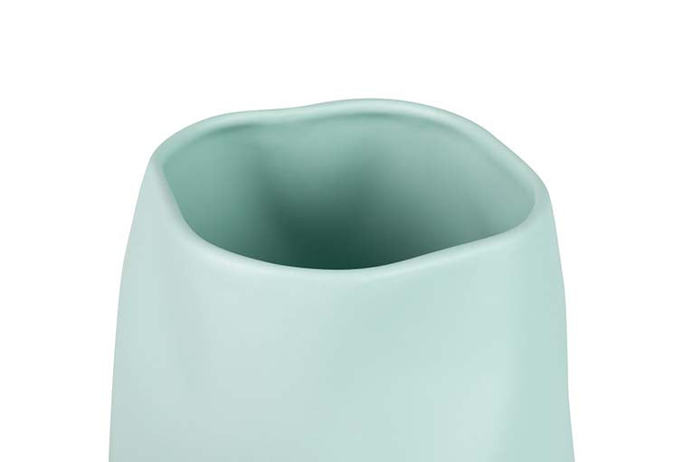 JARRON CERAMICA AZUL TURQUESA MATE 19x19x36 CM