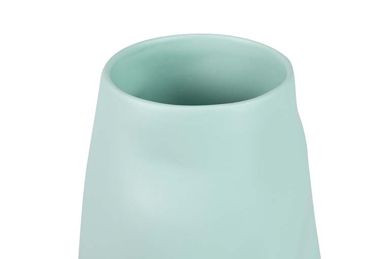 JARRON CERAMICA AZUL TURQUESA MATE 16x16x30 CM