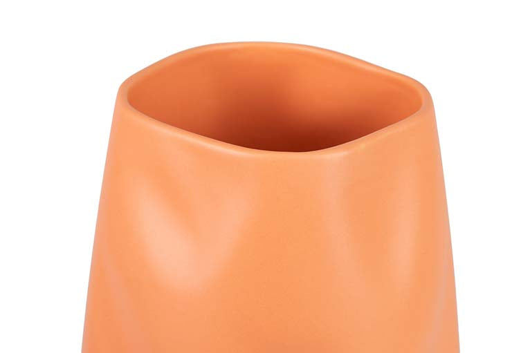 VASO DE CERÂMICA LARANJA FOSCO 19x19x36 CM
