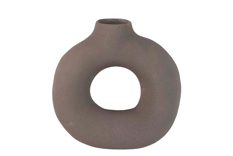 JARRON CERAMICA GRIS TERRACOTA 26x9x27 CM