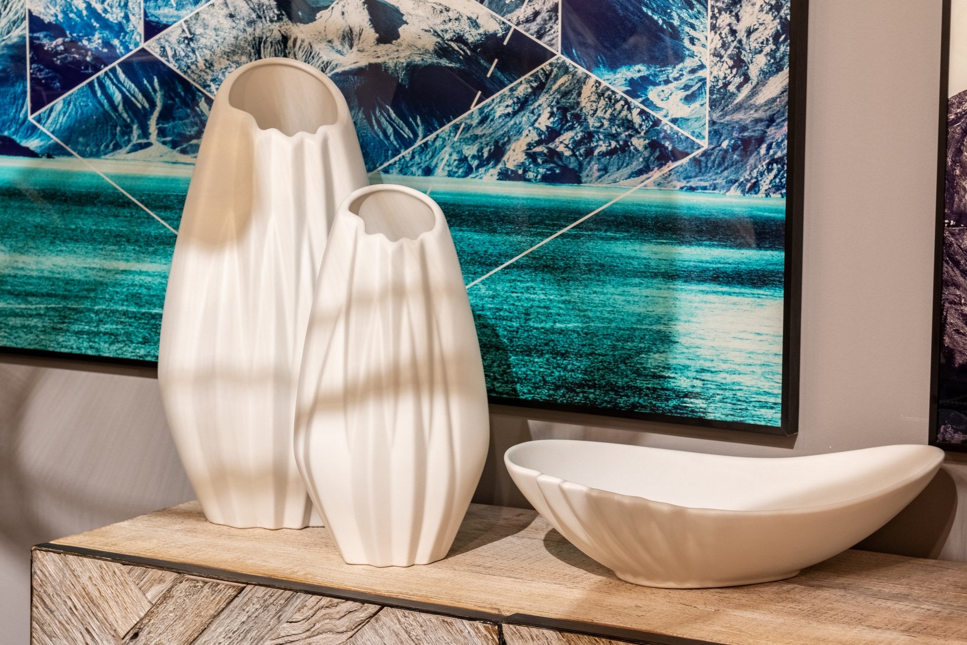 JARRON CERAMICA BLANCO MATE 17x14x34 CM