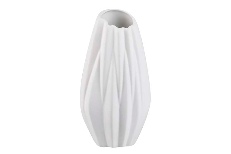 JARRON CERAMICA BLANCO MATE 17x14x34 CM