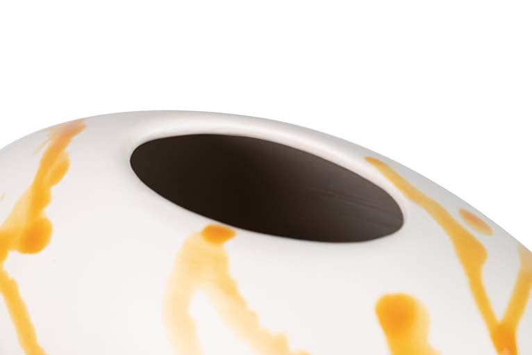 JARRON CERAMICA BLANCO/AMARILLO 30x17x35 CM