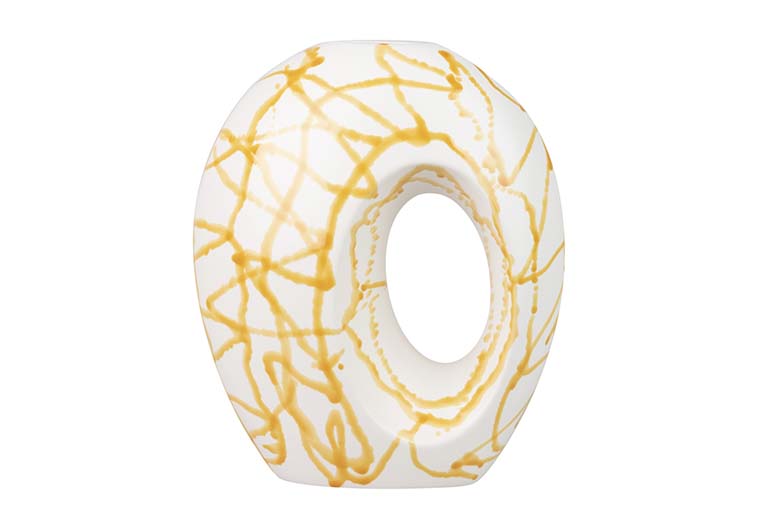 JARRON CERAMICA BLANCO/AMARILLO 30x17x35 CM