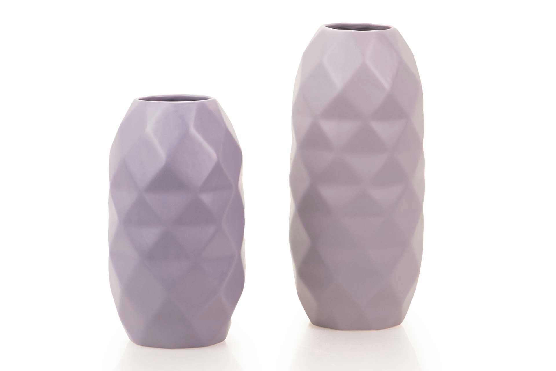JARRON CERAMICA MORADO MATE 17x17x37 CM