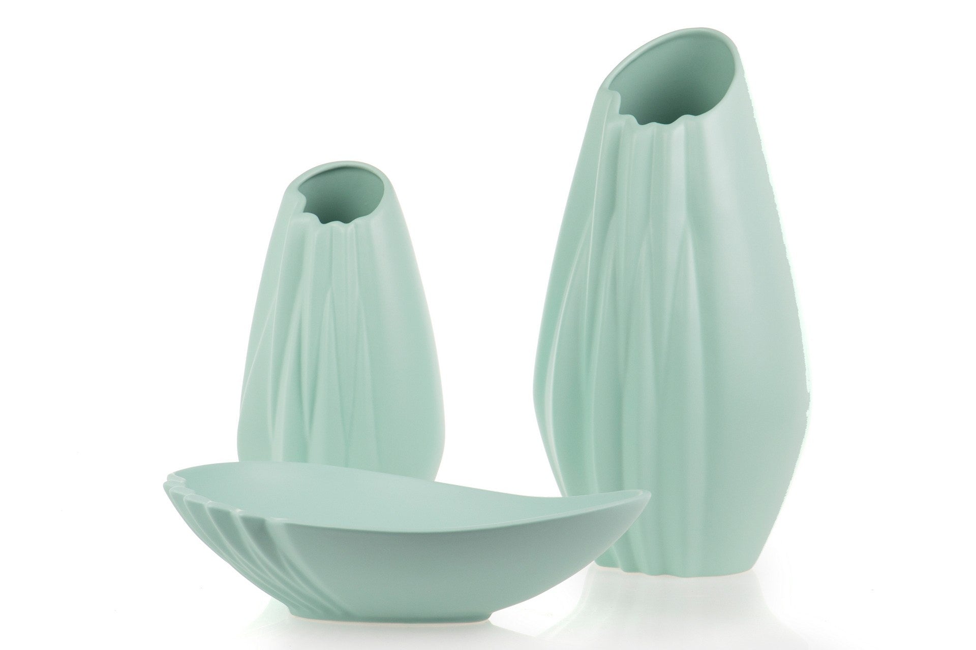 CENTRO DE MESA CERAMICA AZUL 40x27x10 CM