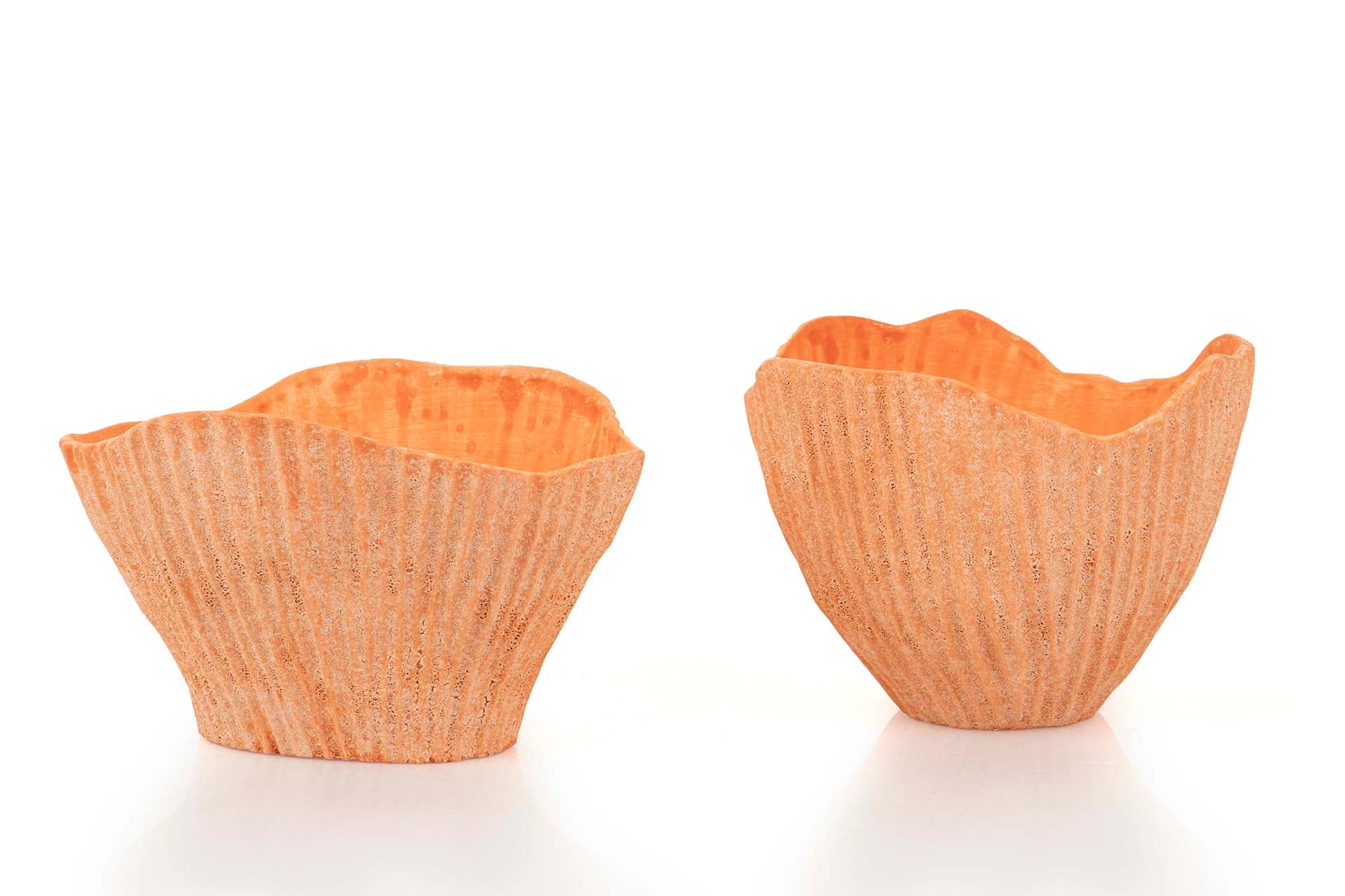 CENTRO DE MESA CERAMICA NARANJA 26x21x16 CM