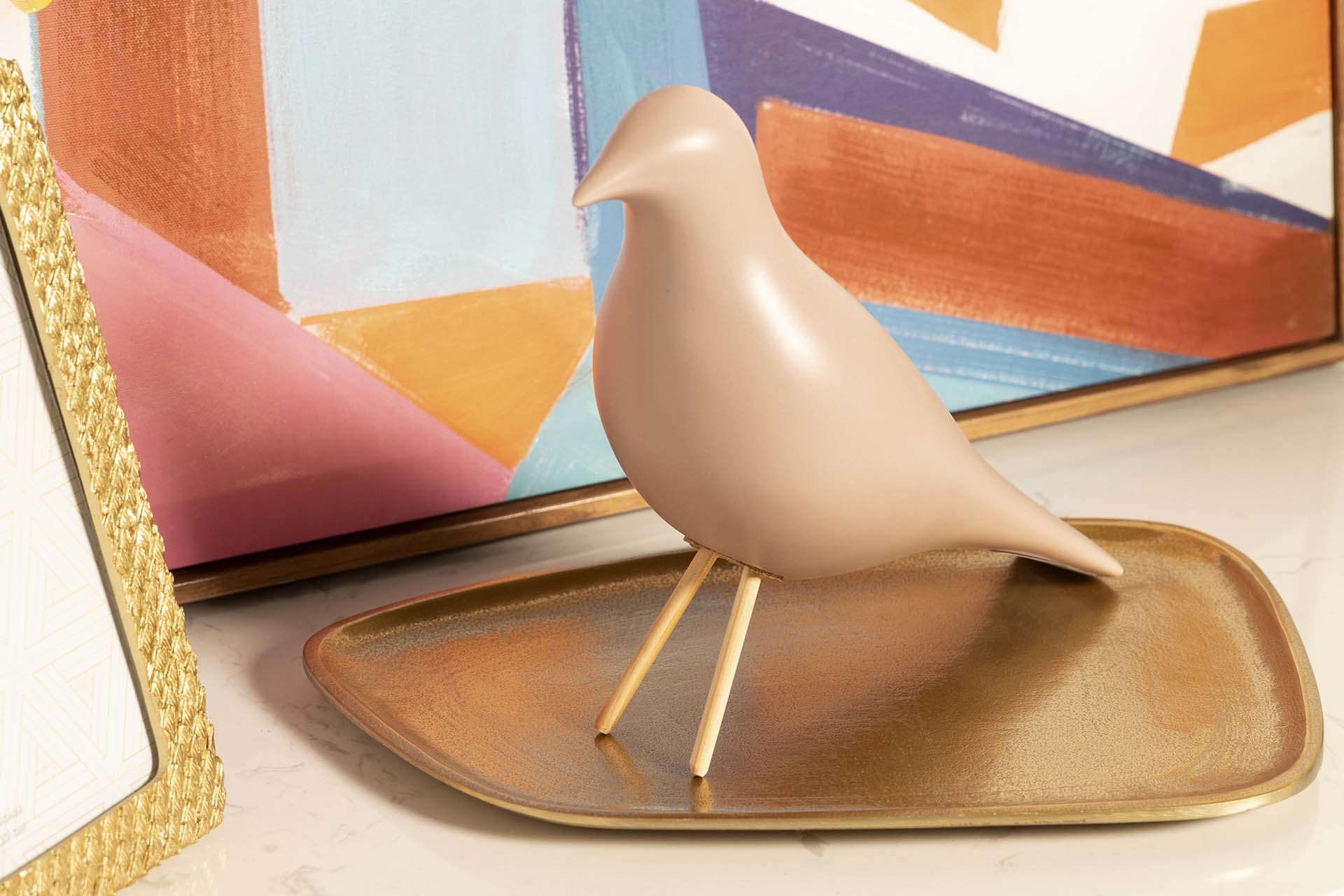 PINK MATTE BIRD 25x10x21 CM