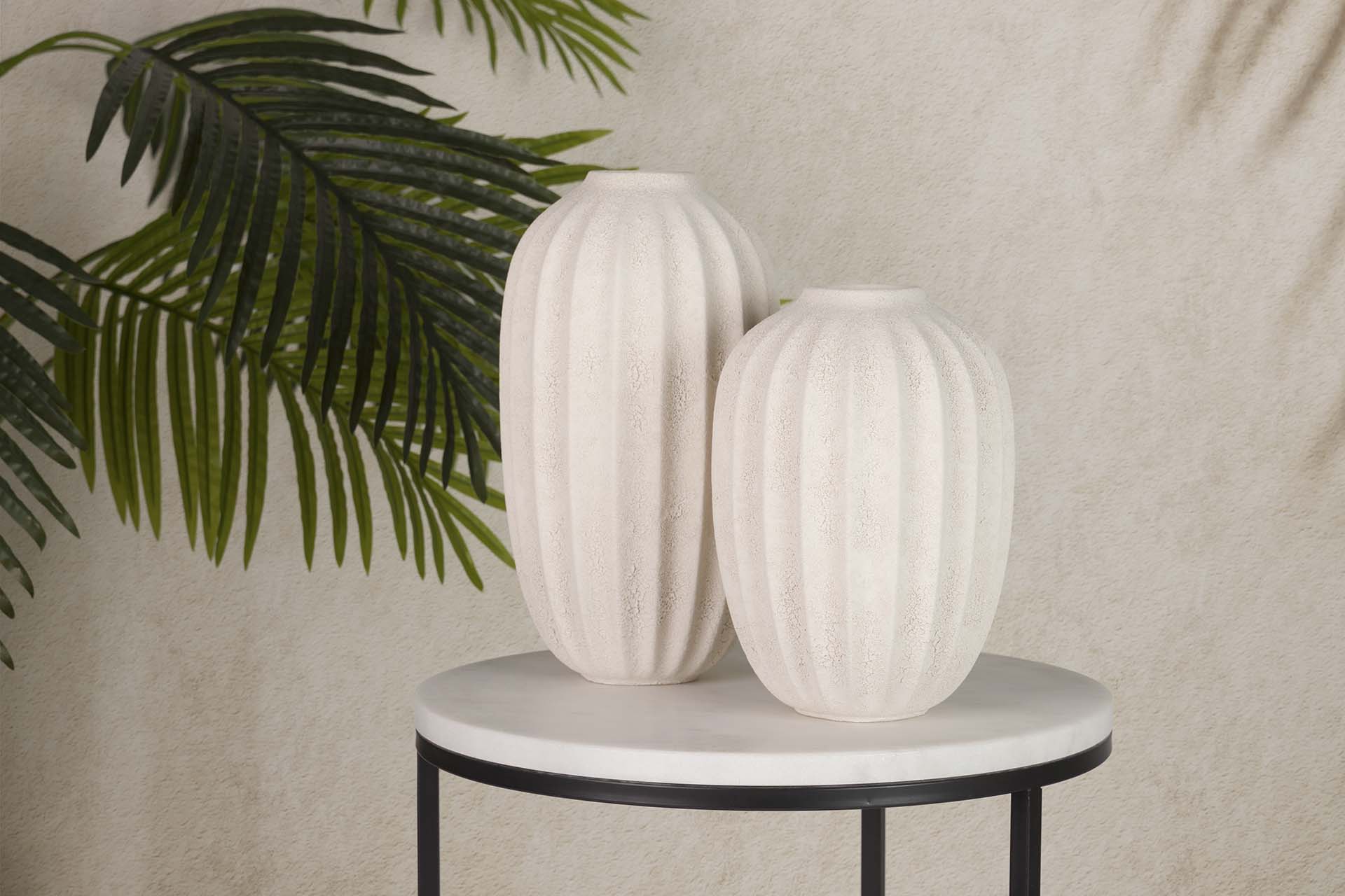 JARRON CERAMICA BEIGE 17x17x30 CM