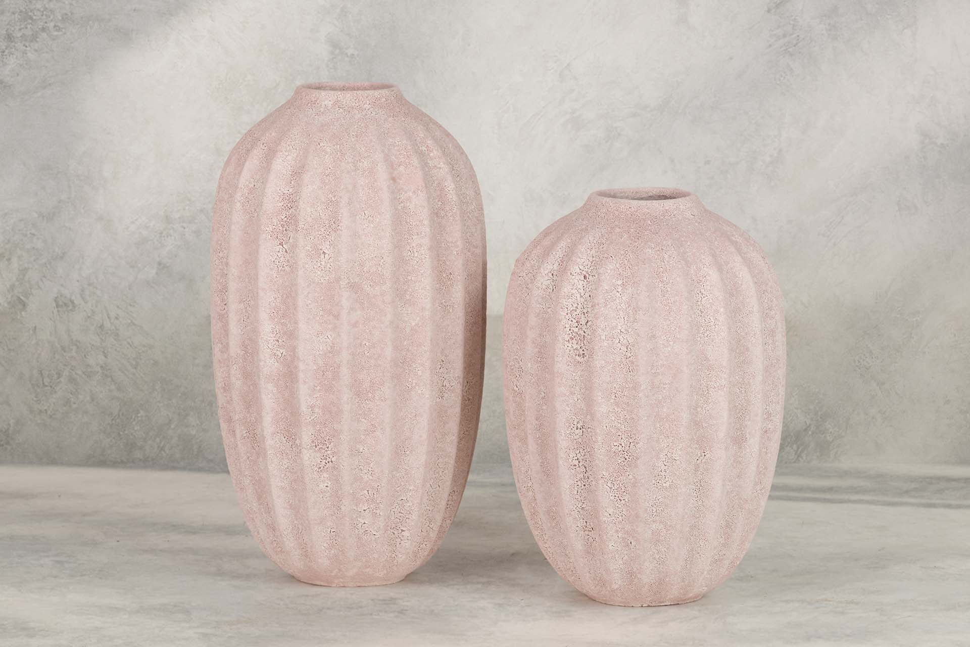 VASO DE CERÂMICA ROSA 17x17x30 CM