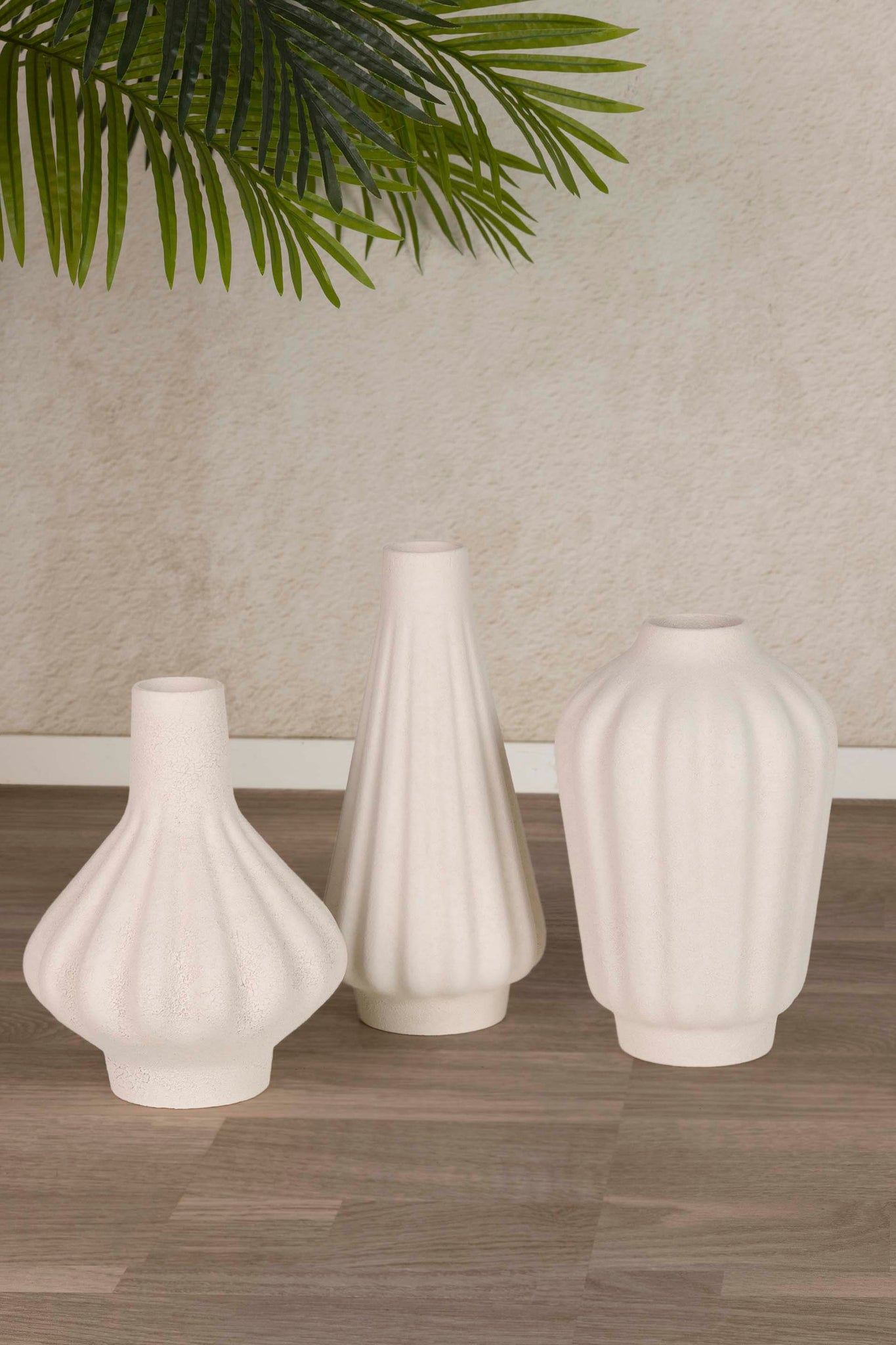 VASO DE CERÂMICA BEGE 17x17x34 CM