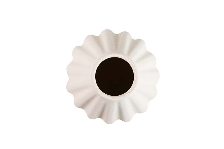 VASO DE CERÂMICA BEGE 17x17x34 CM
