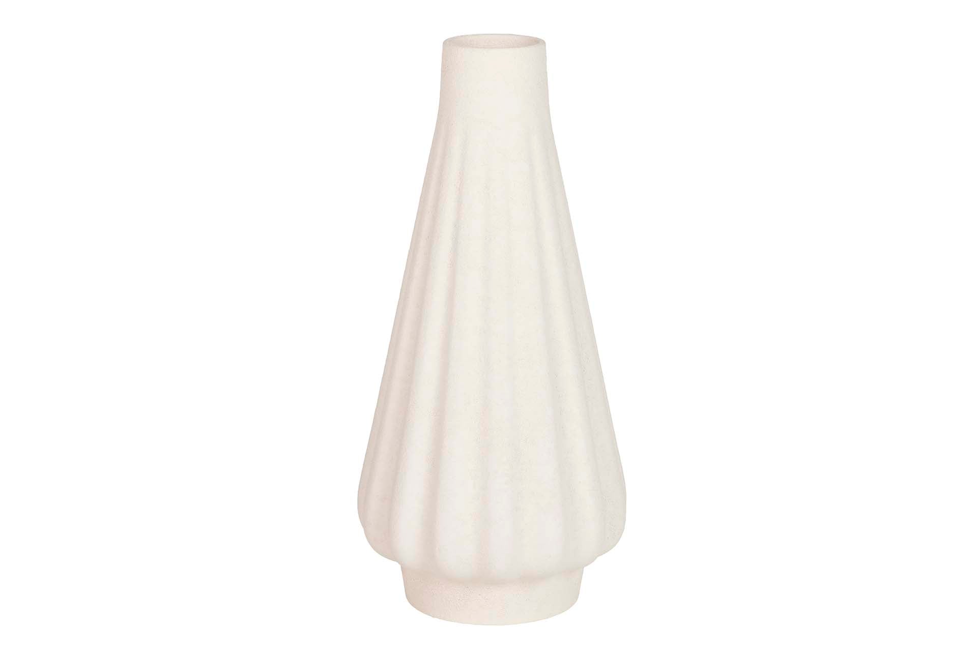 VASO DE CERÂMICA BEGE 17x17x34 CM