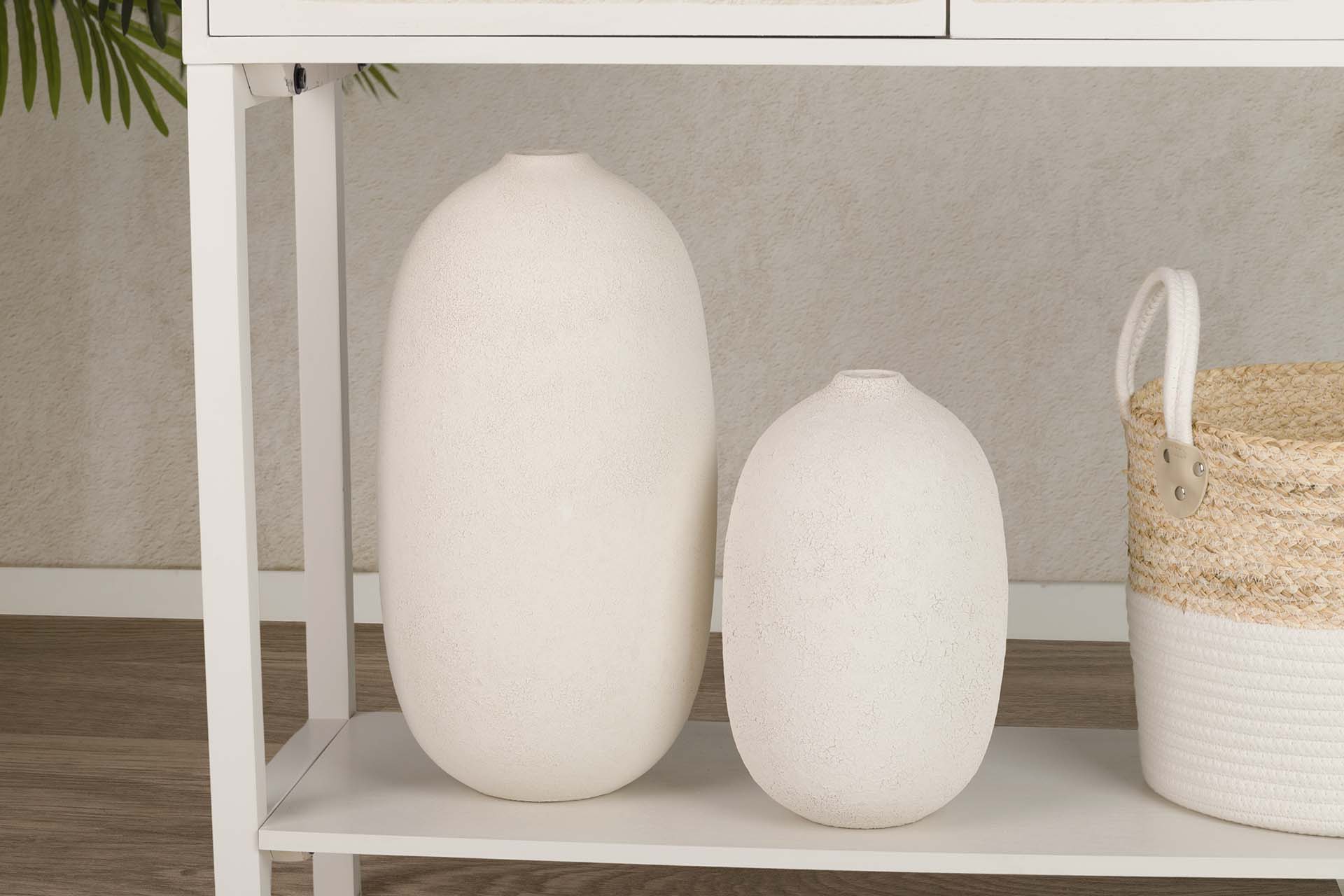 BEIGE CERAMIC VASE 21x21x40 CM