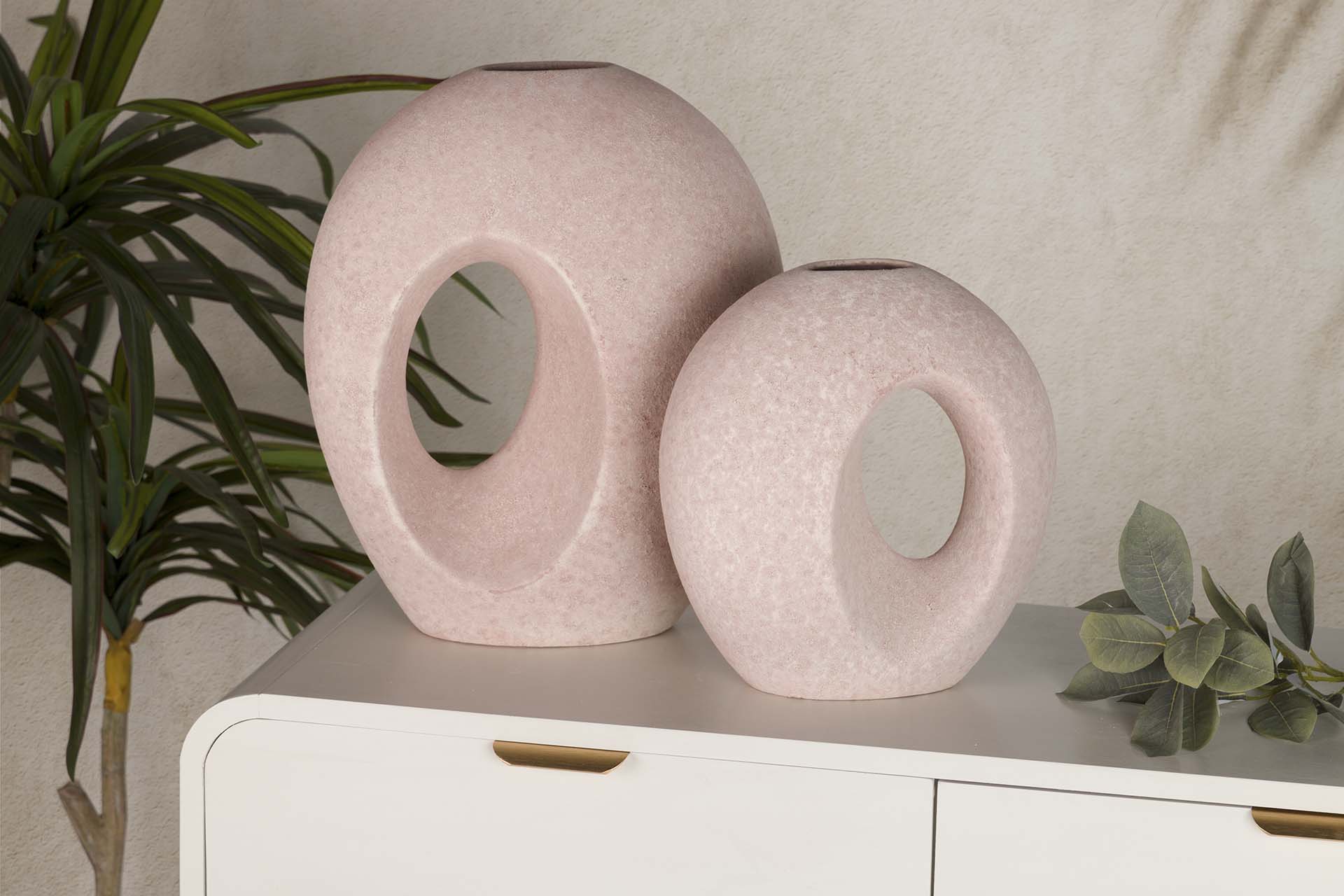 JARRON CERAMICA ROSA 23x12x26 CM