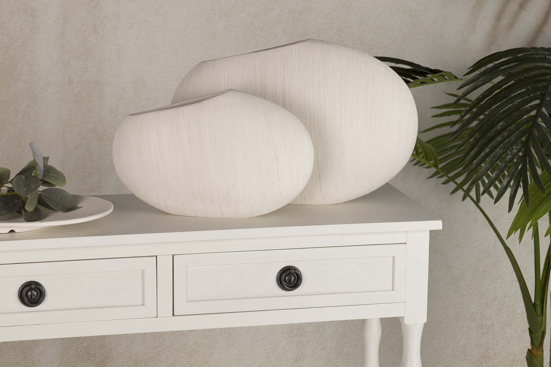 JARRON CERAMICA BEIGE 33x21x9 CM