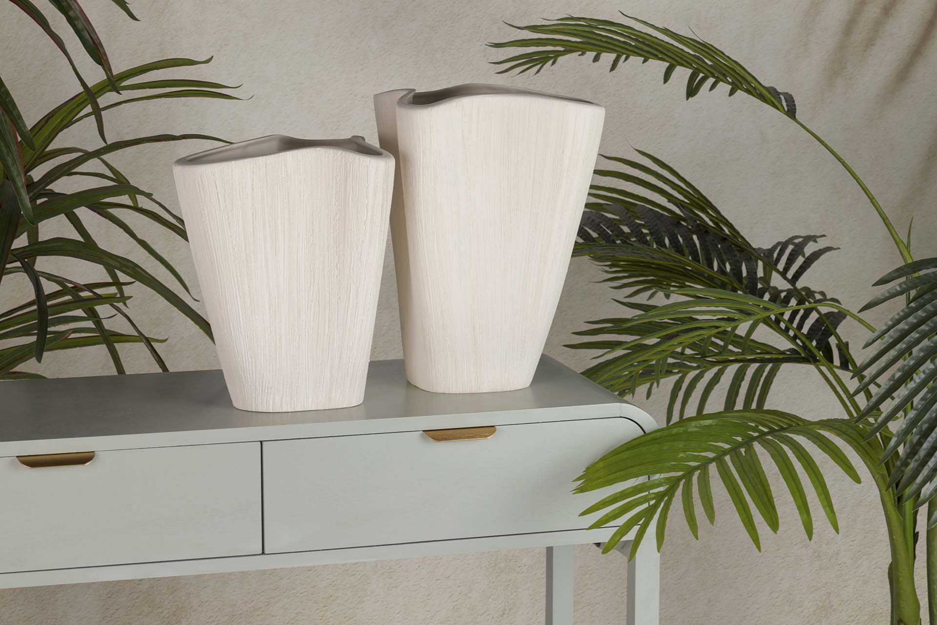 JARRON CERAMICA BEIGE 30x21x33 CM