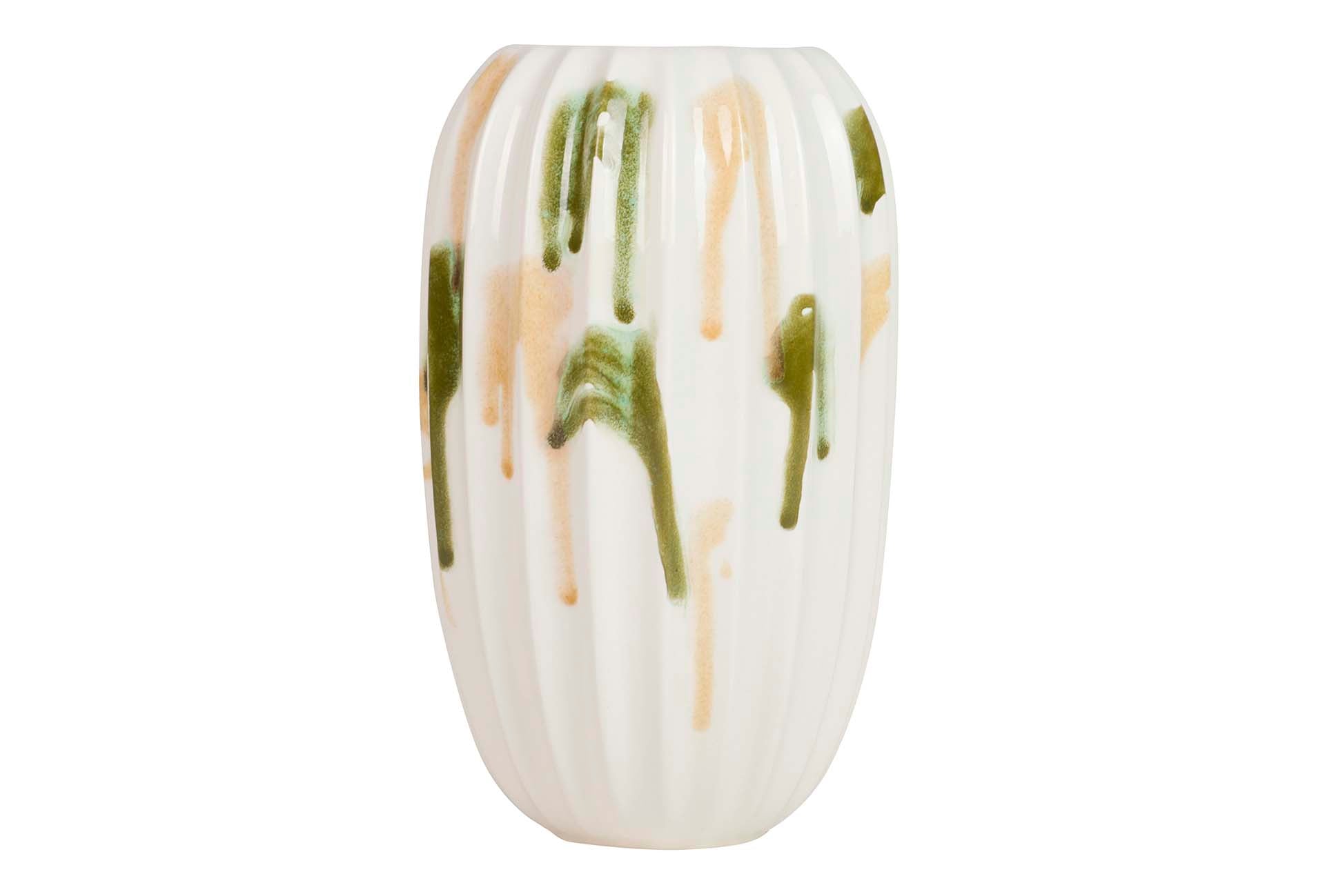JARRON CERAMICA VERDE AMARILLO 17x17x28 CM