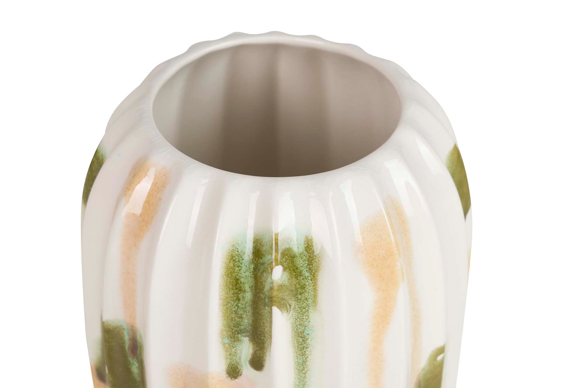 JARRON CERAMICA VERDE AMARILLO 17x17x28 CM