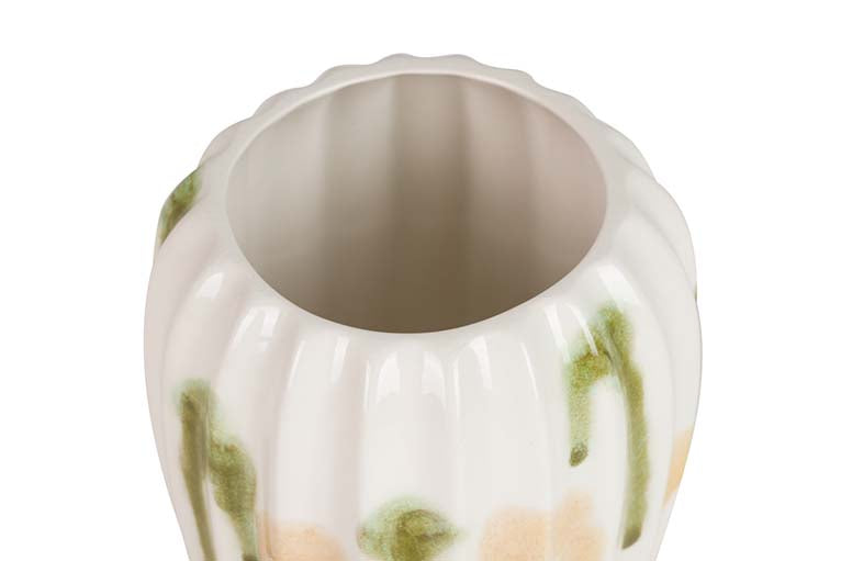 JARRON CERAMICA VERDE AMARILLO 17x17x22 CM