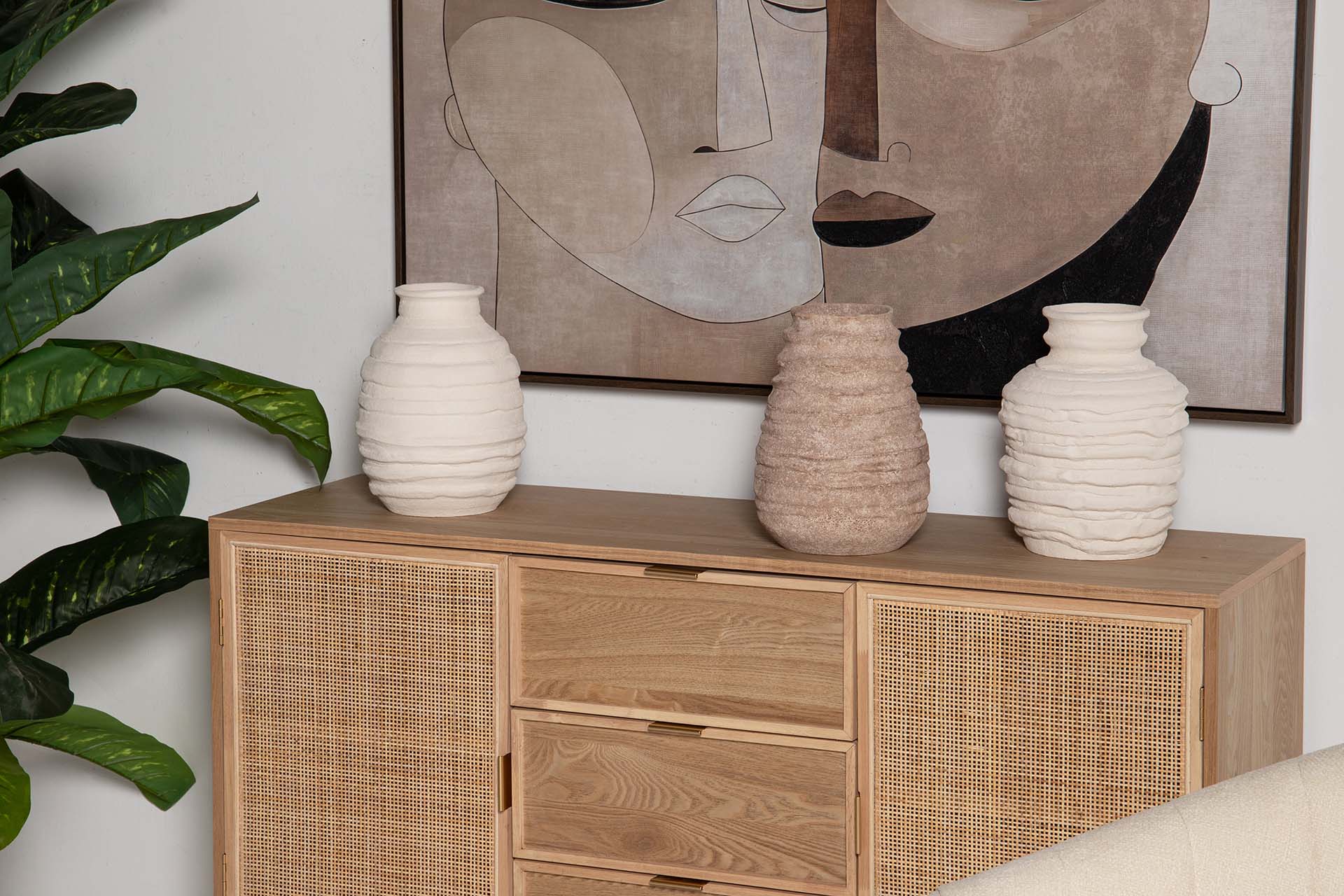 JARRON CERAMICA BEIGE 23x23x29 CM