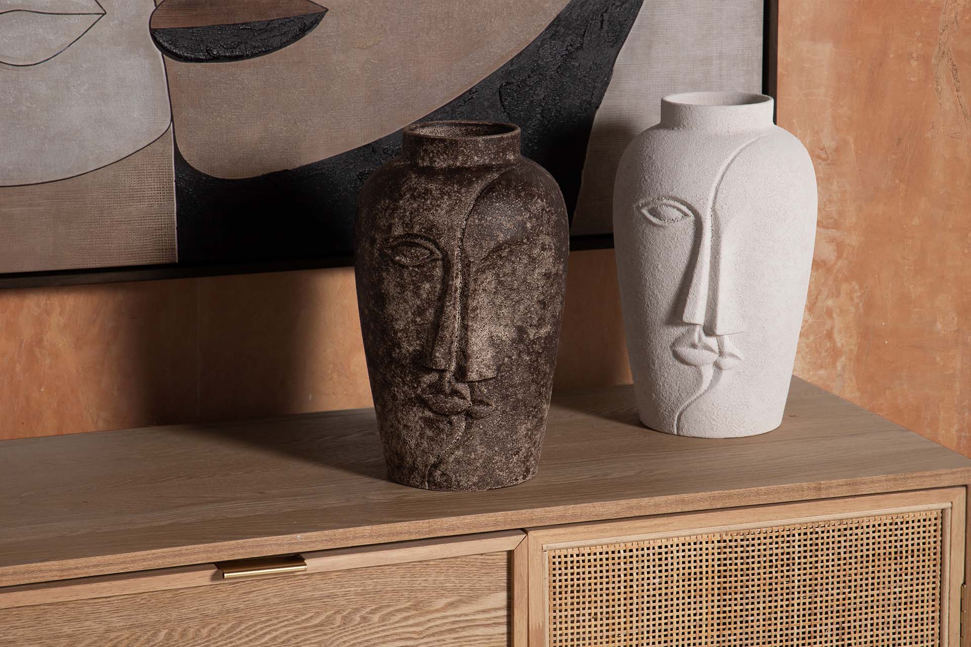 JARRON CERAMICA CARA BEIGE 19x19x30 CM