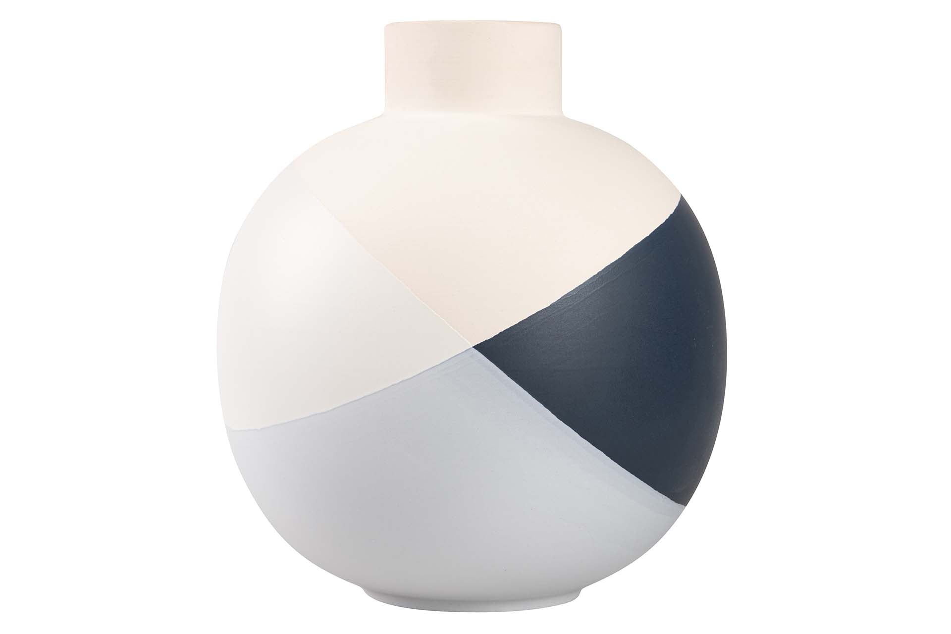 JARRON CERAMICA BLANCO AZUL 24x24x26 CM