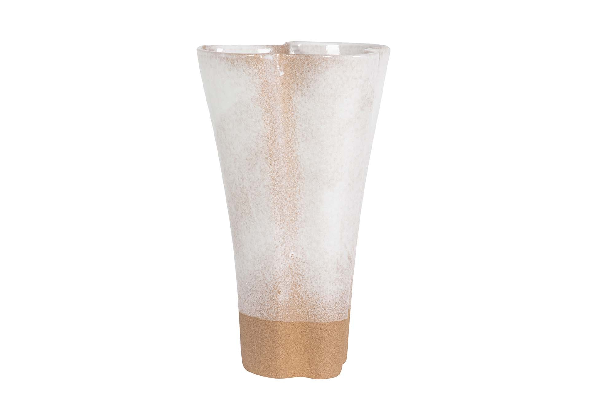 BEIGE CERAMIC VASE 16x16x26 CM