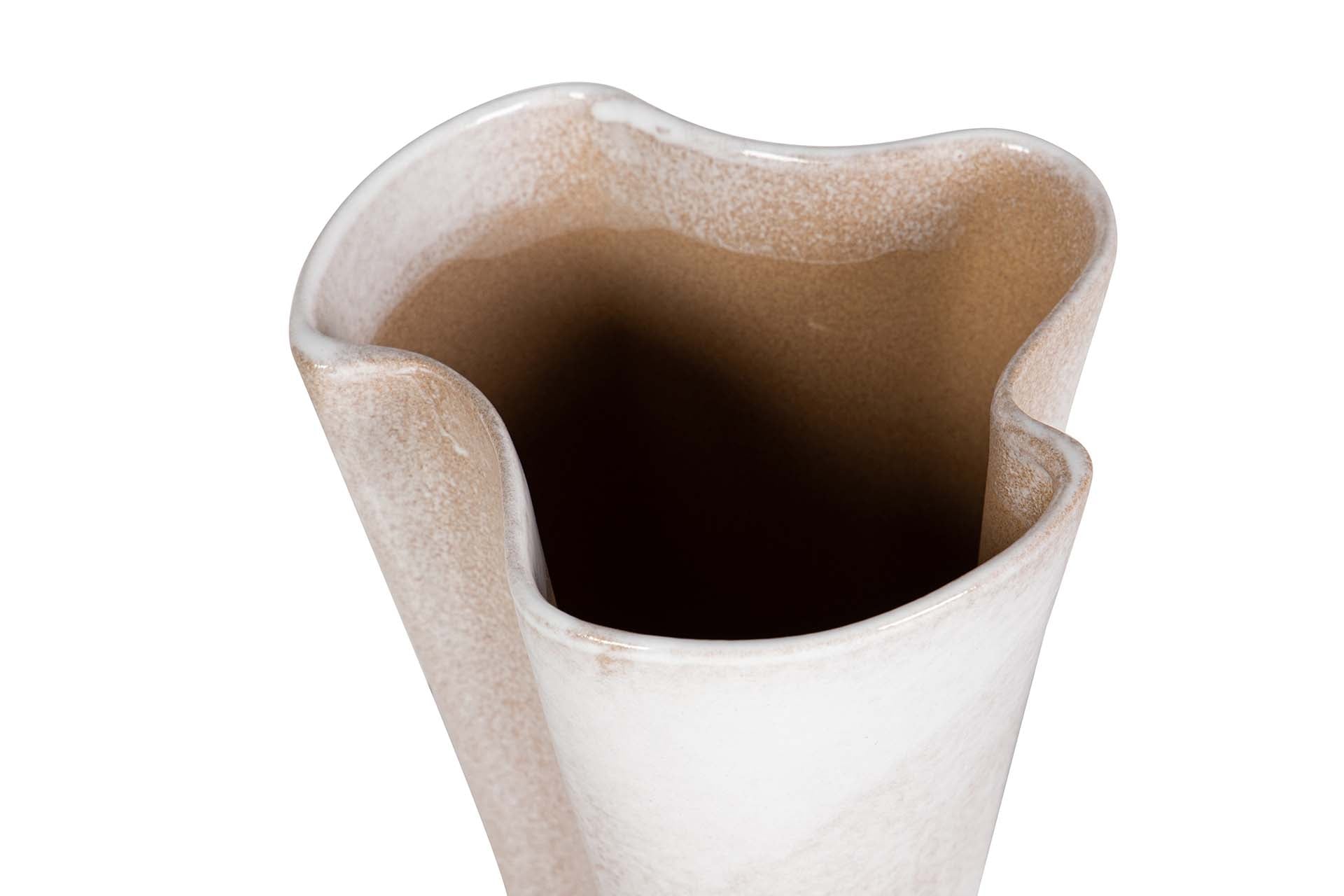 BEIGE CERAMIC VASE 16x16x26 CM