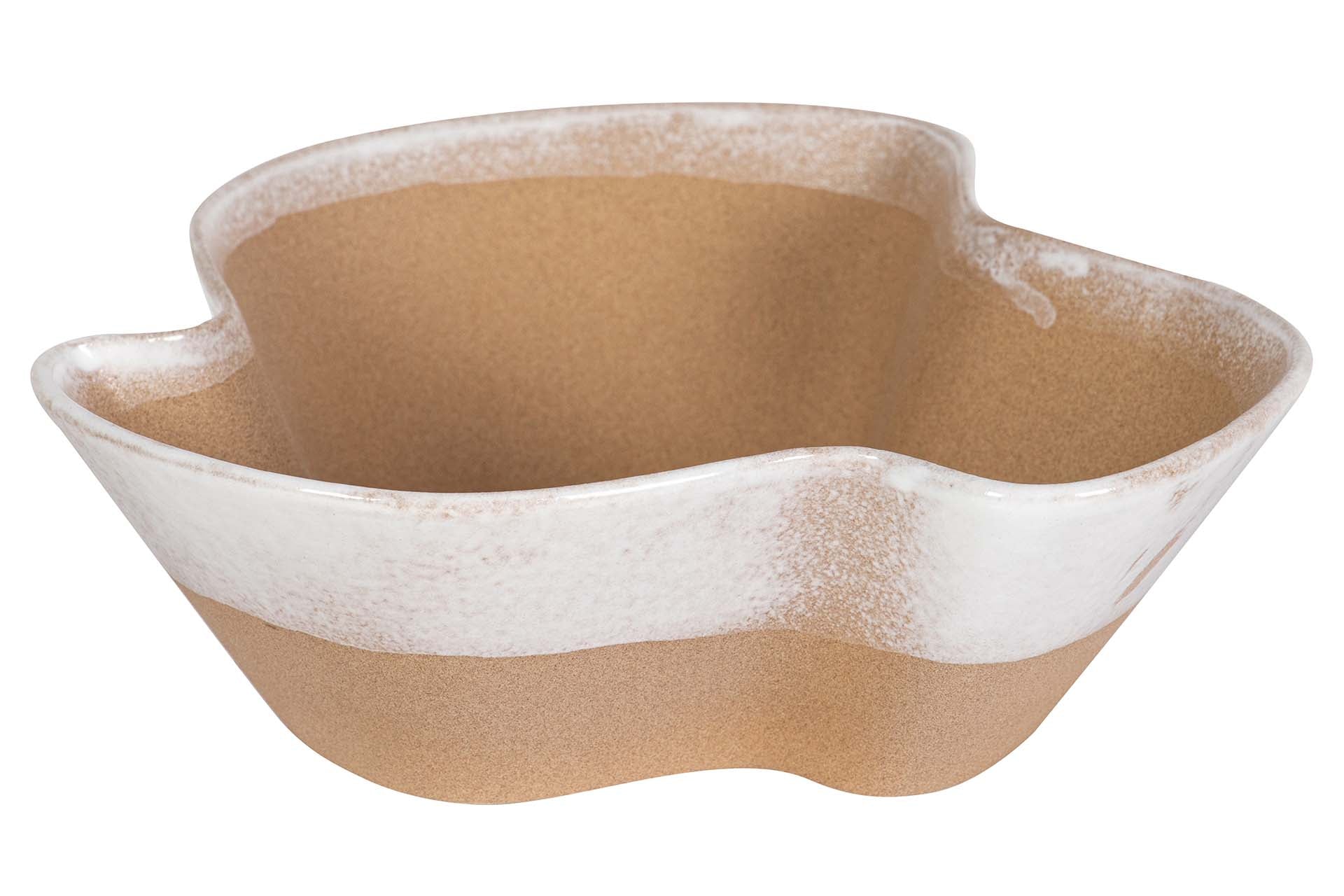 CENTRO DE MESA CERAMICA BEIGE 25x25x9 CM