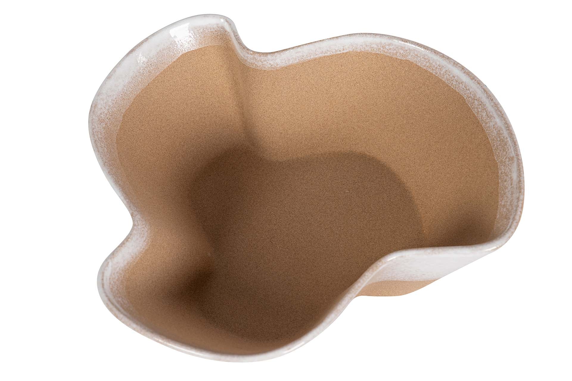 CENTRO DE MESA CERAMICA BEIGE 25x25x9 CM