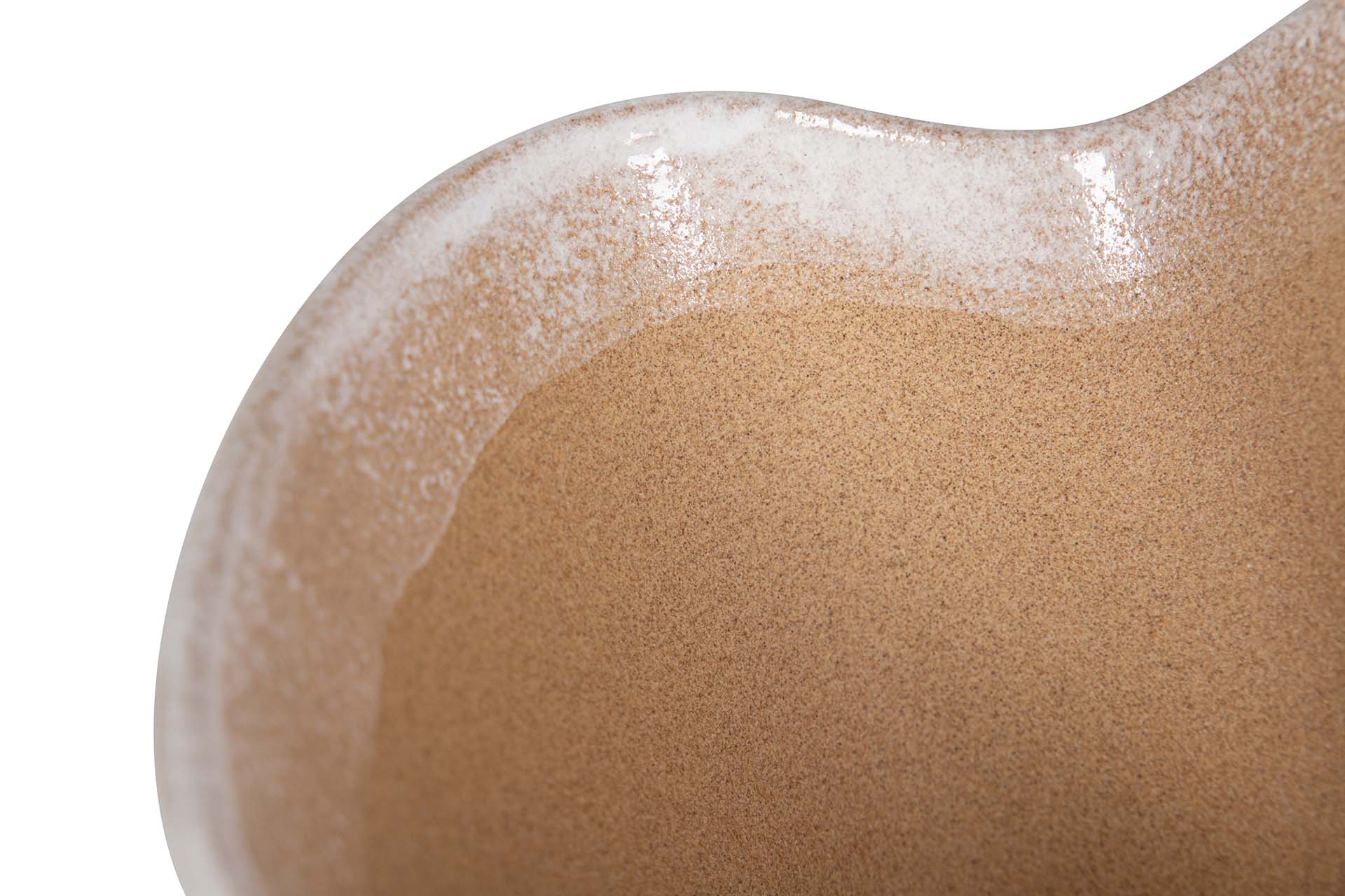CENTRO DE MESA CERAMICA BEIGE 25x25x9 CM