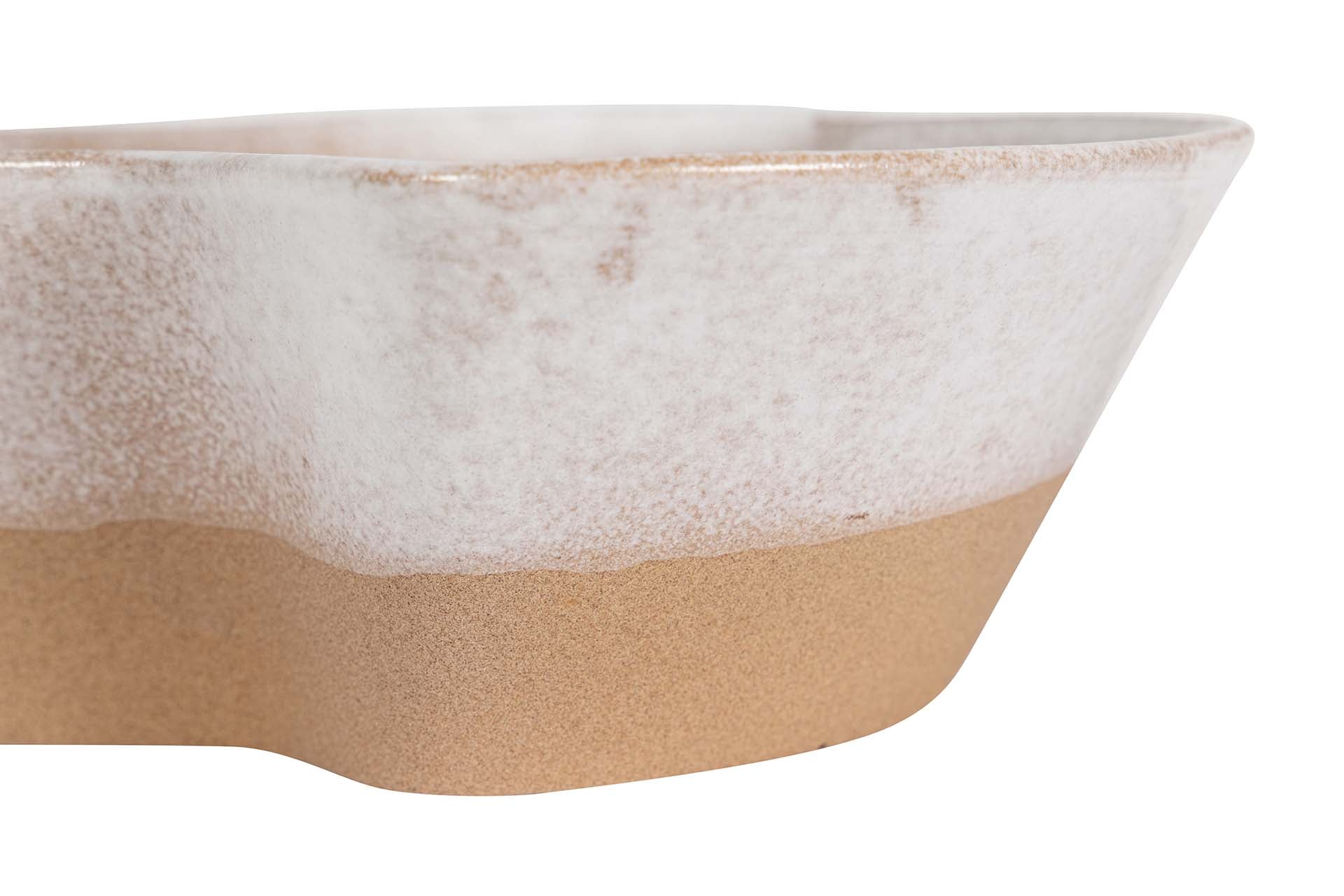 CENTRO DE MESA CERAMICA BEIGE 25x25x9 CM