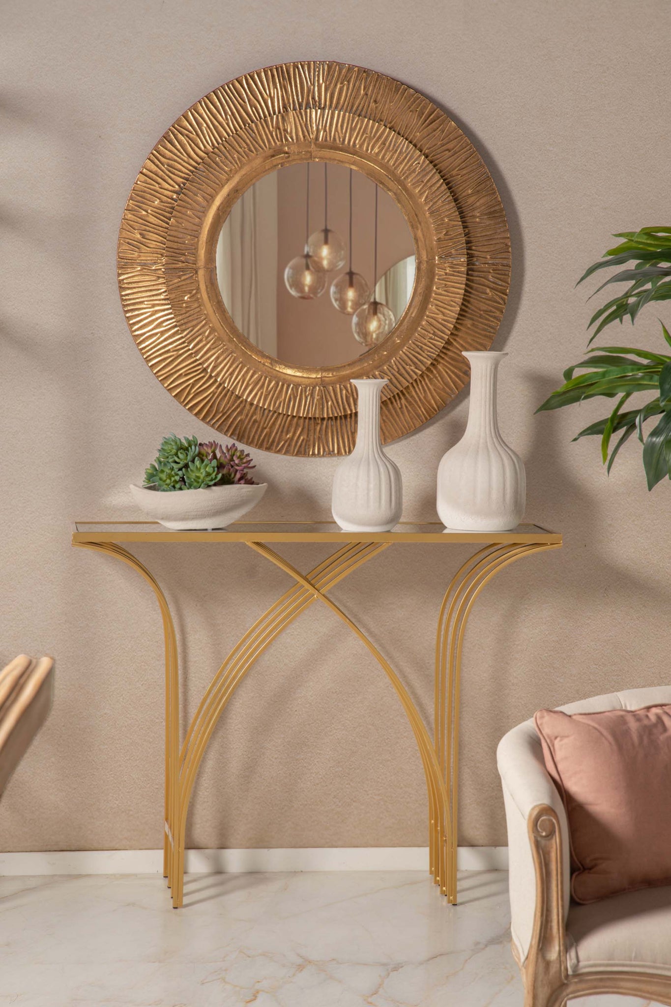 JARRON CERAMICA BEIGE 19x19x38 CM