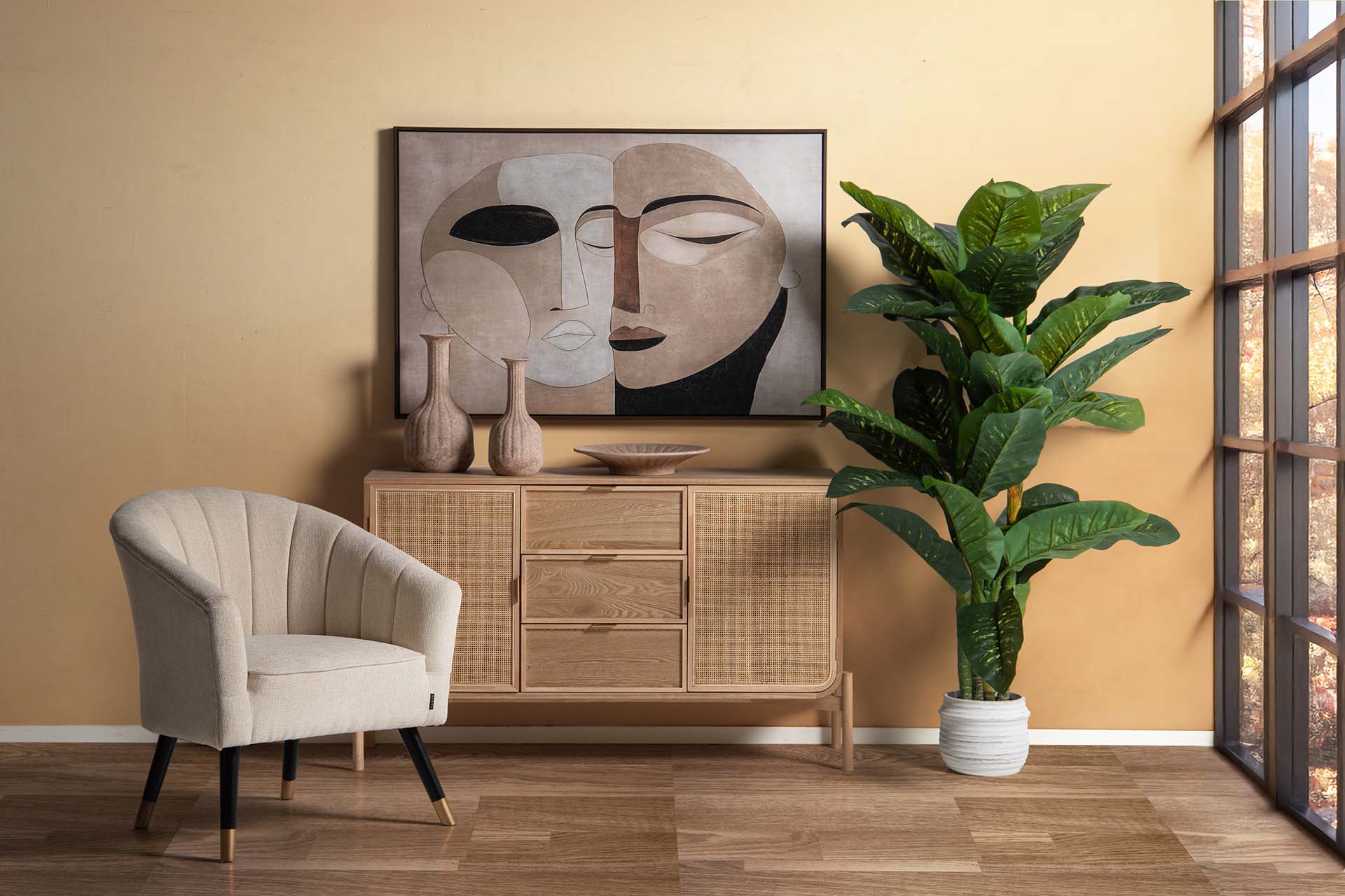 JARRON CERAMICA MARRON 15x15x32 CM