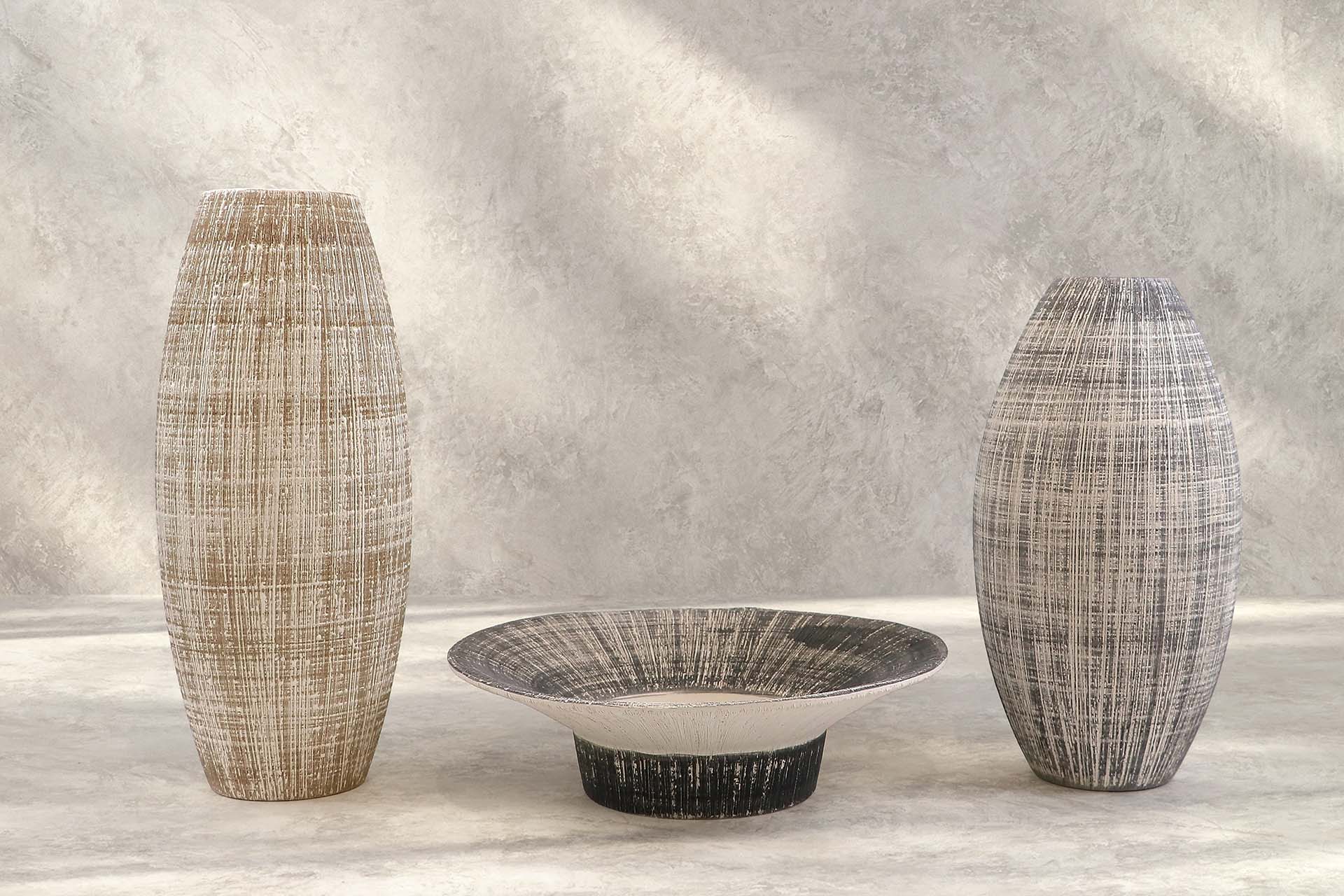 CENTRO DE MESA CERAMICA MARRON 35x35x10 CM