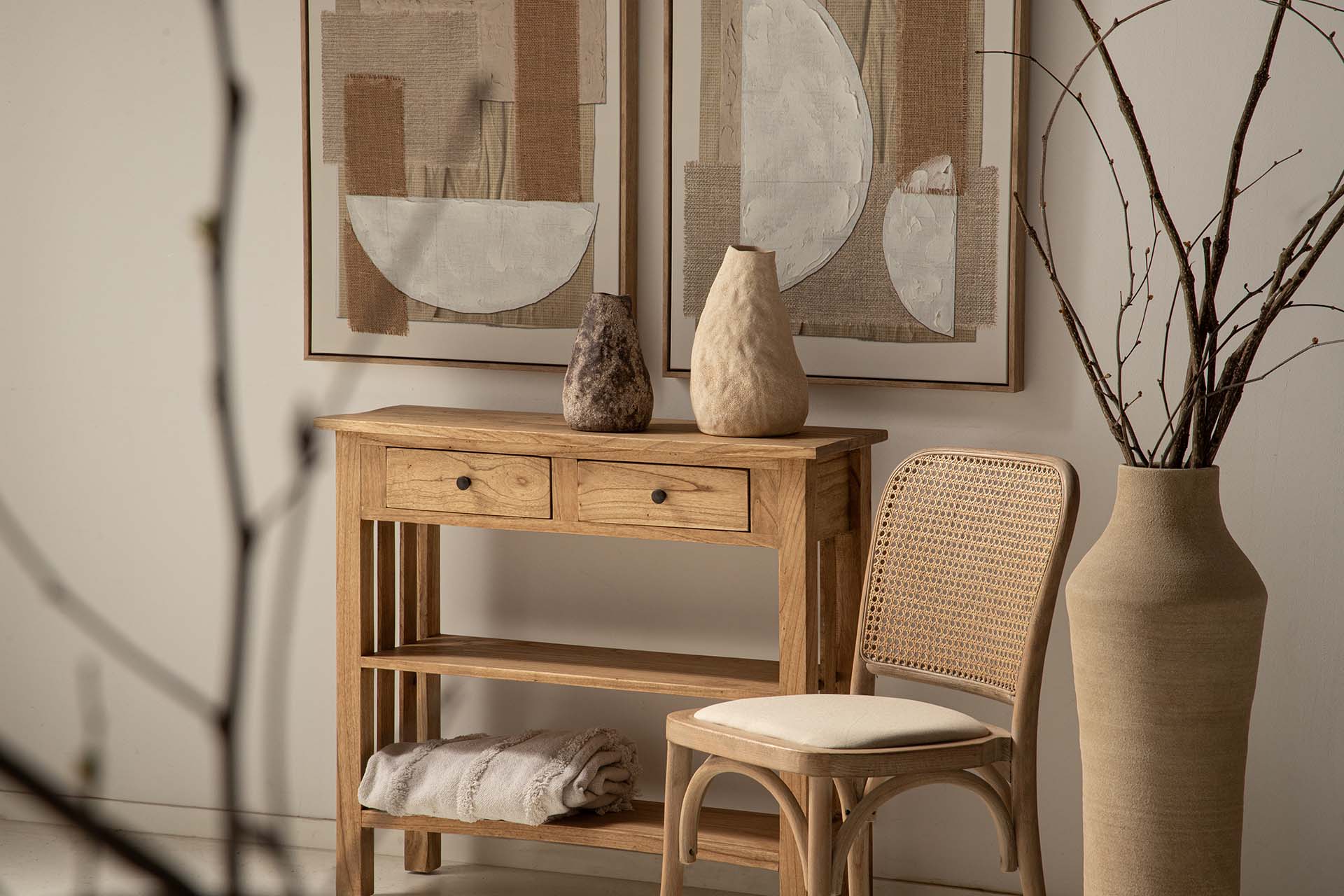 JARRON CERAMICA BEIGE 19x19x31 CM