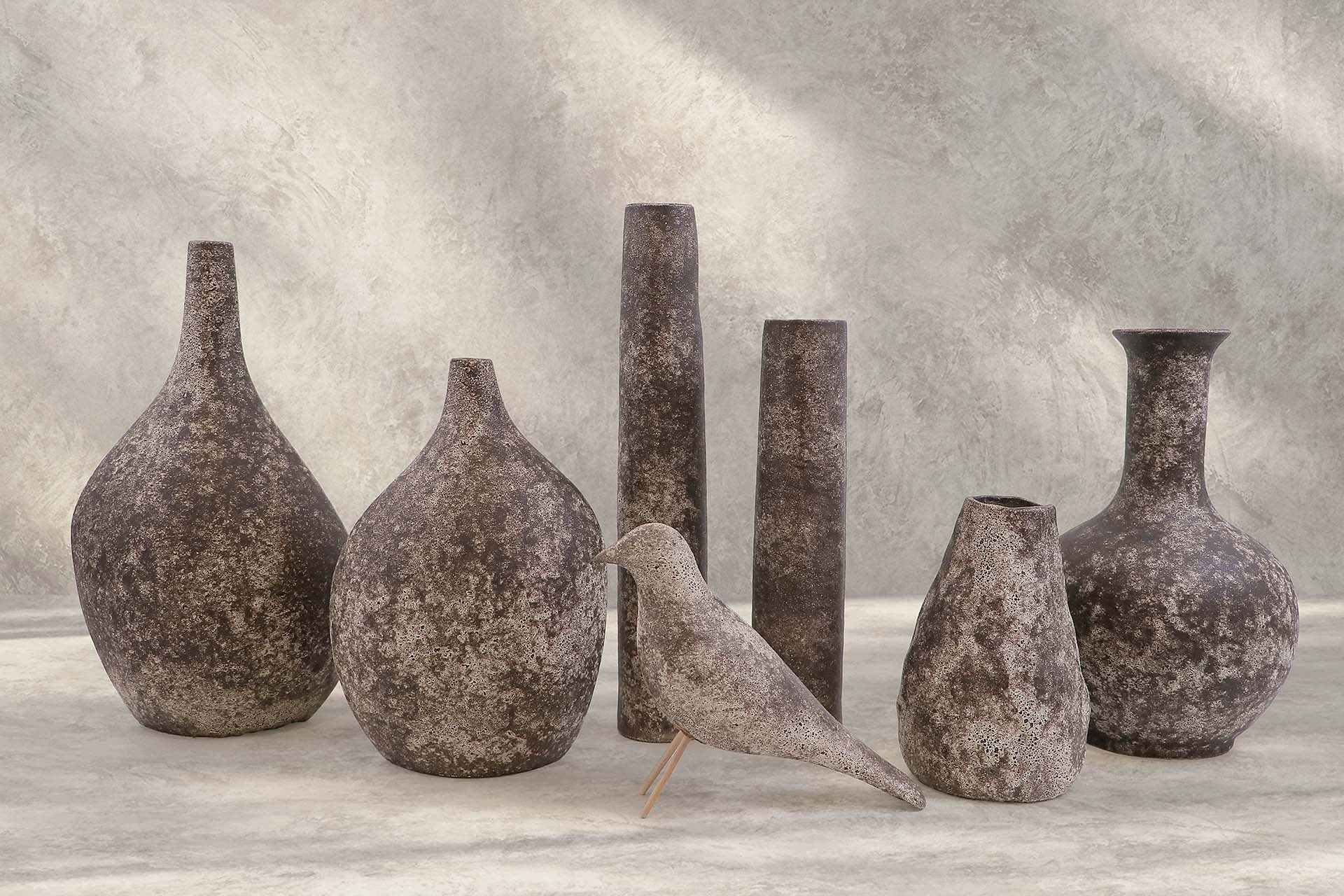 JARRON CERAMICA MARRON 15x15x22 CM