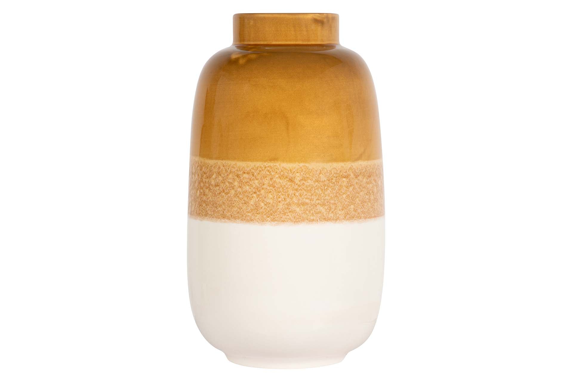 BEIGE YELLOW CERAMIC VASE 24x24x41 CM
