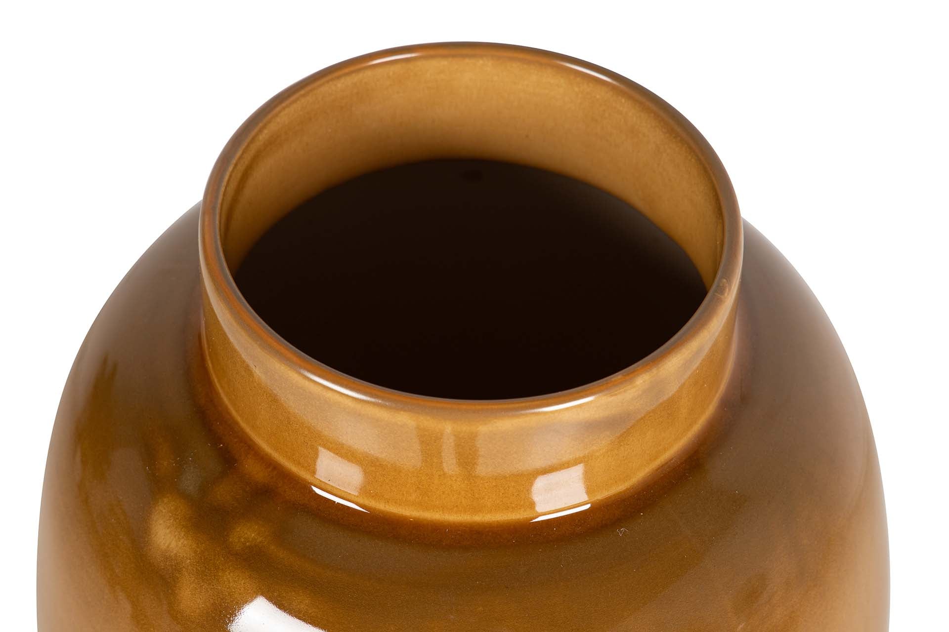 BEIGE YELLOW CERAMIC VASE 24x24x41 CM