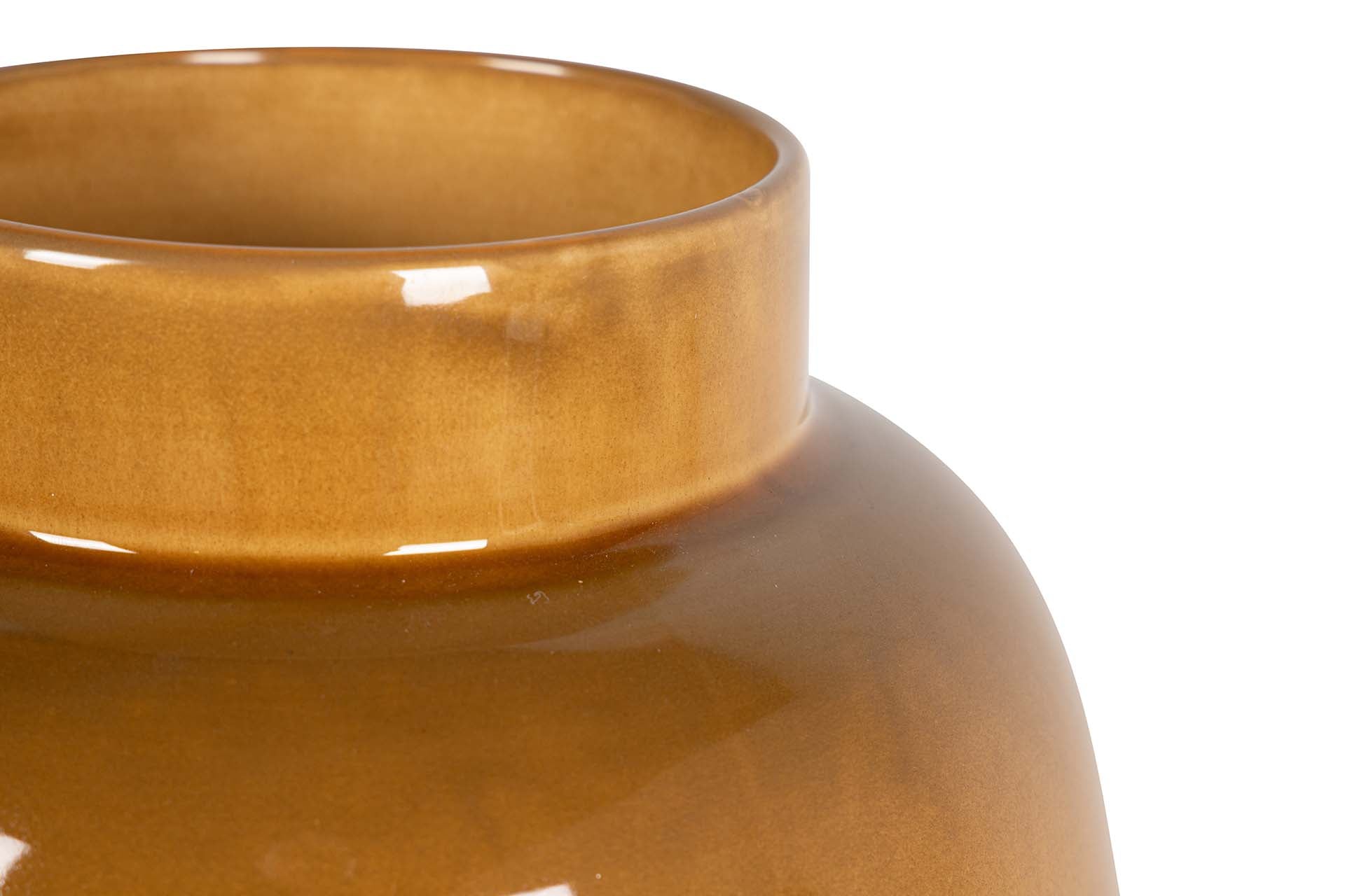 BEIGE YELLOW CERAMIC VASE 24x24x41 CM