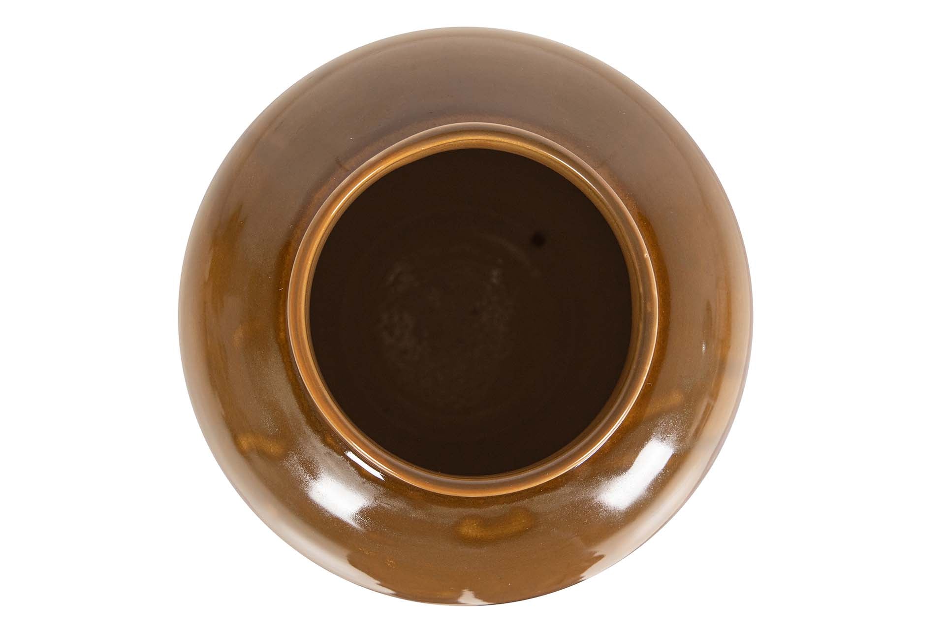 BEIGE YELLOW CERAMIC VASE 24x24x41 CM