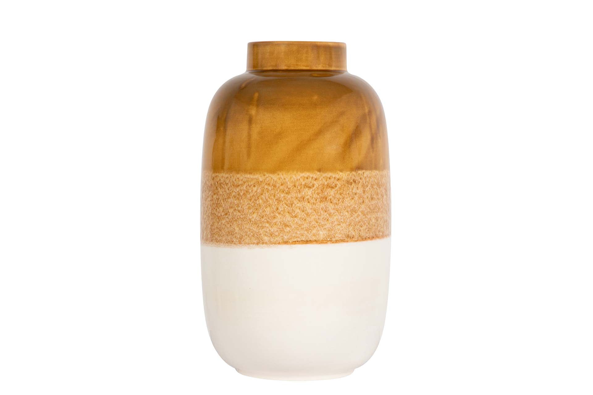 BEIGE YELLOW CERAMIC VASE 20x20x34 CM