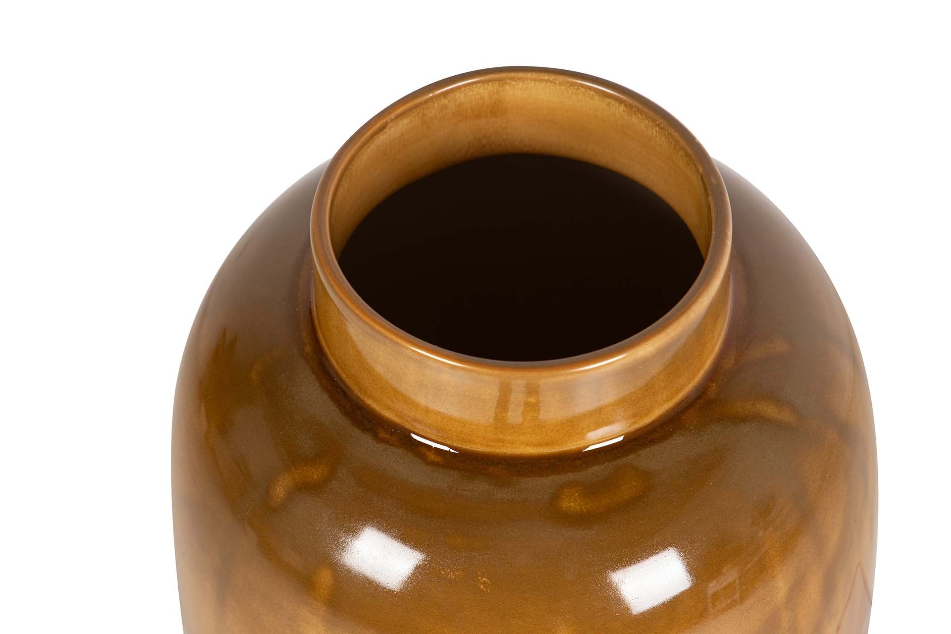 BEIGE YELLOW CERAMIC VASE 20x20x34 CM