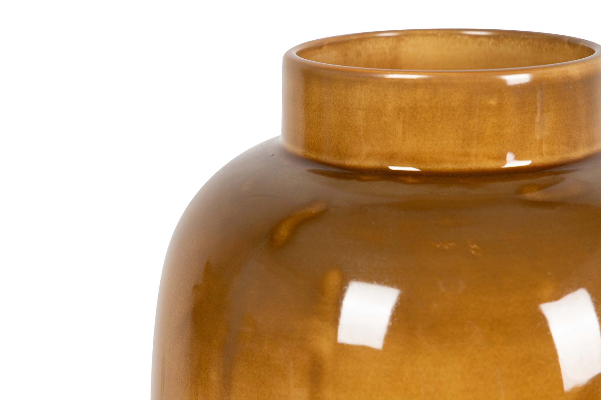 BEIGE YELLOW CERAMIC VASE 20x20x34 CM