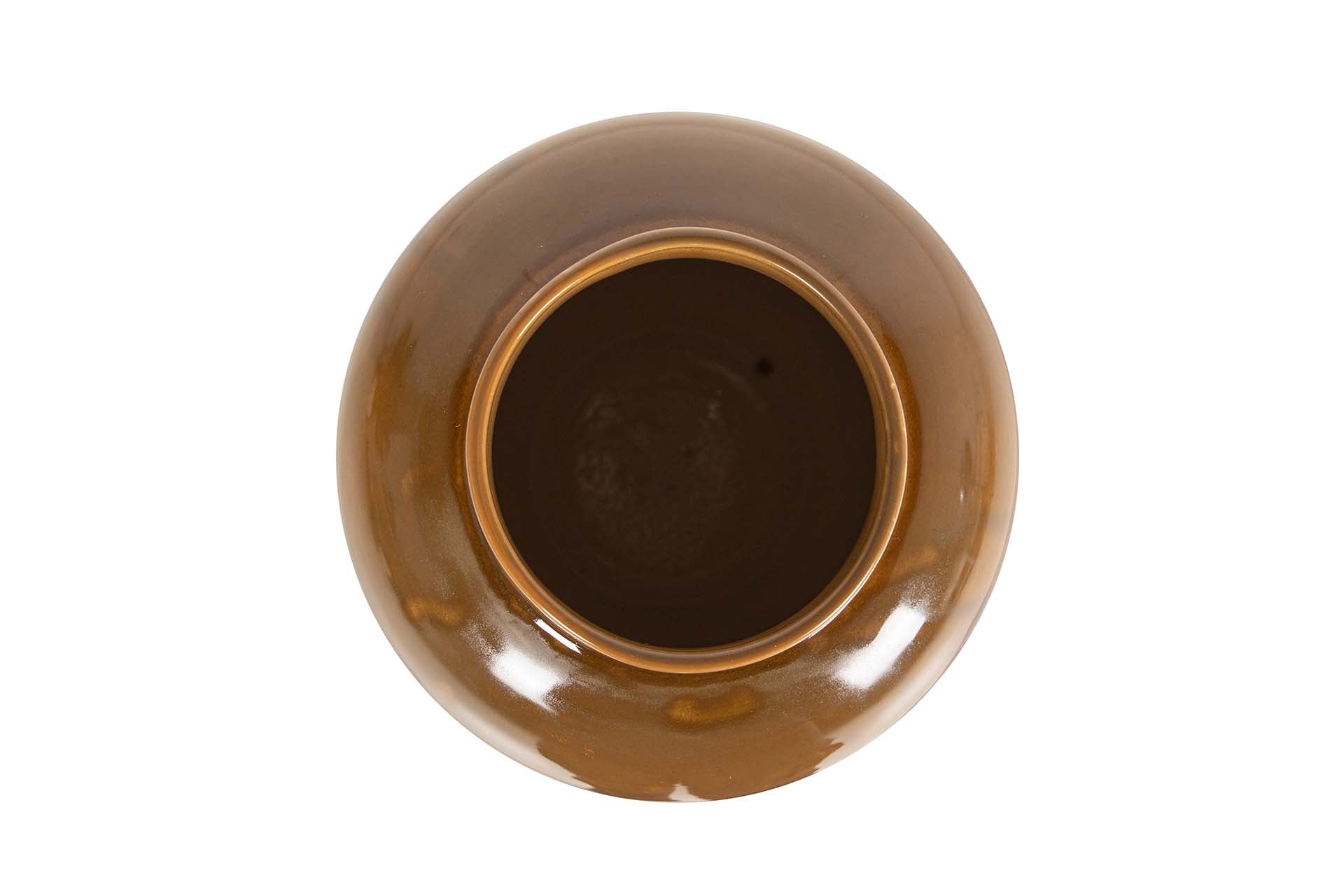 BEIGE YELLOW CERAMIC VASE 20x20x34 CM