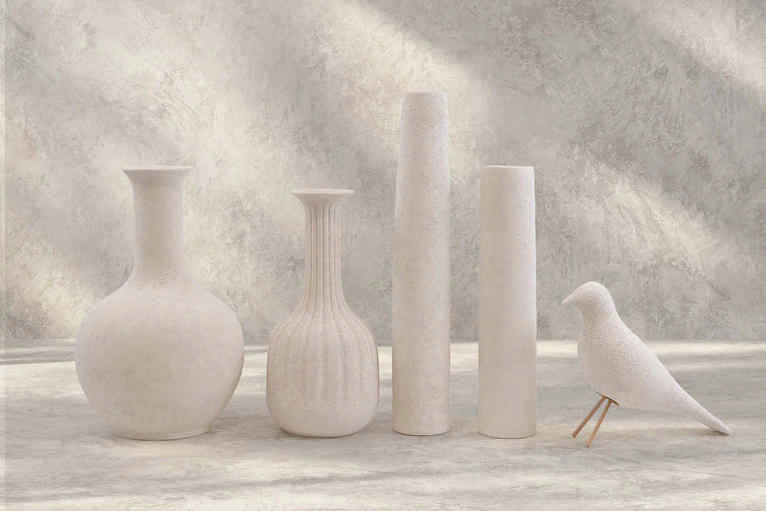 JARRON CERAMICA BEIGE 22x22x35 CM