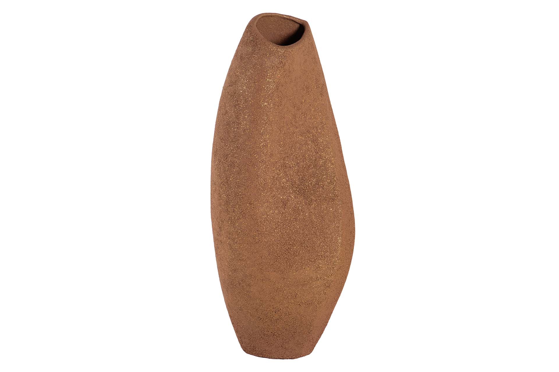 BROWN CERAMIC VASE 18x18x45 CM