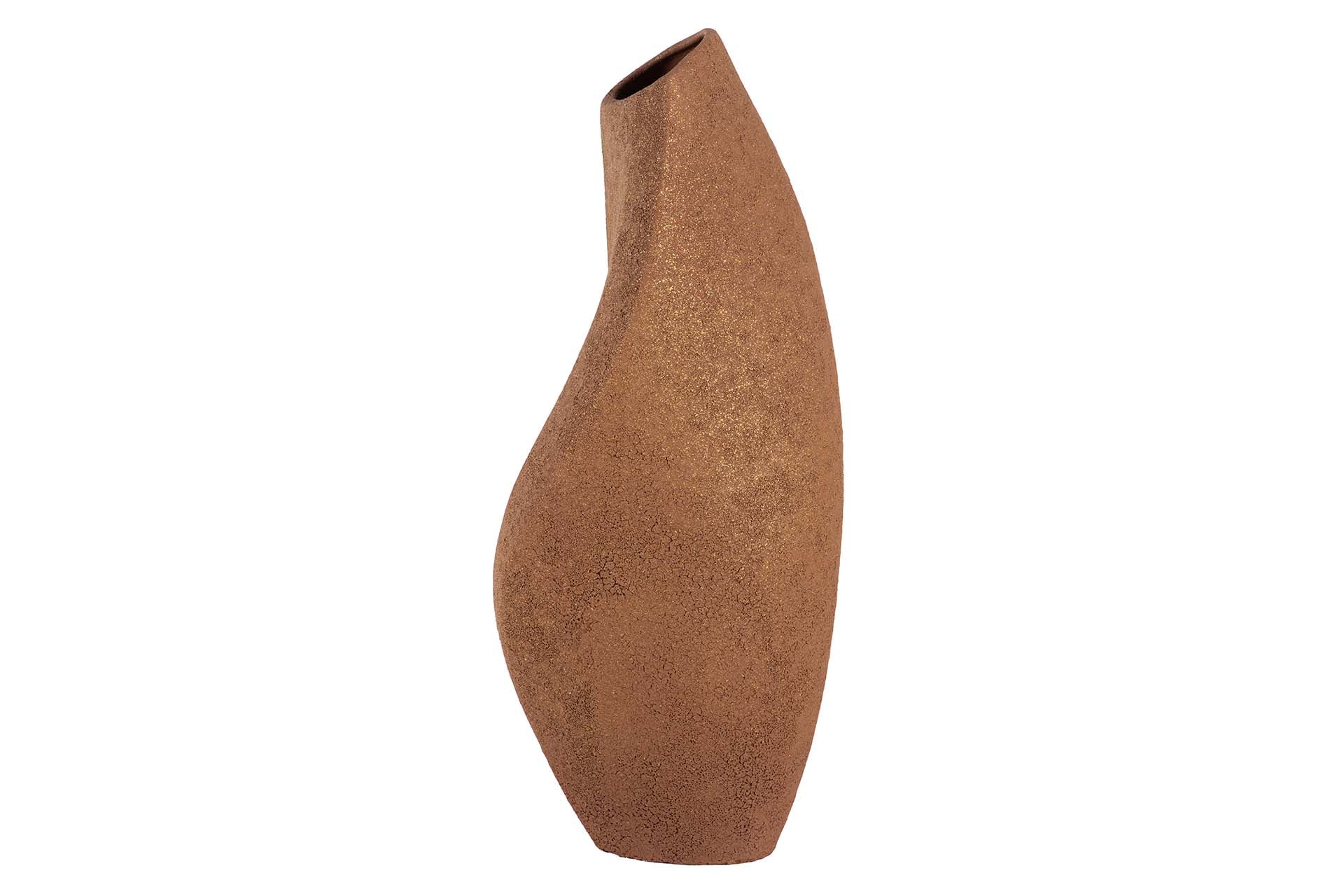 BROWN CERAMIC VASE 18x18x45 CM